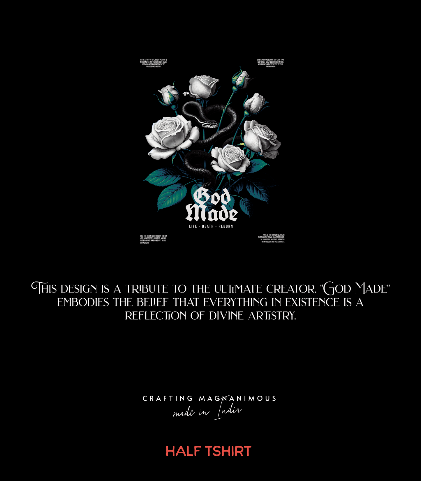 God Made- Life death reborn | Regular Fit, Black
