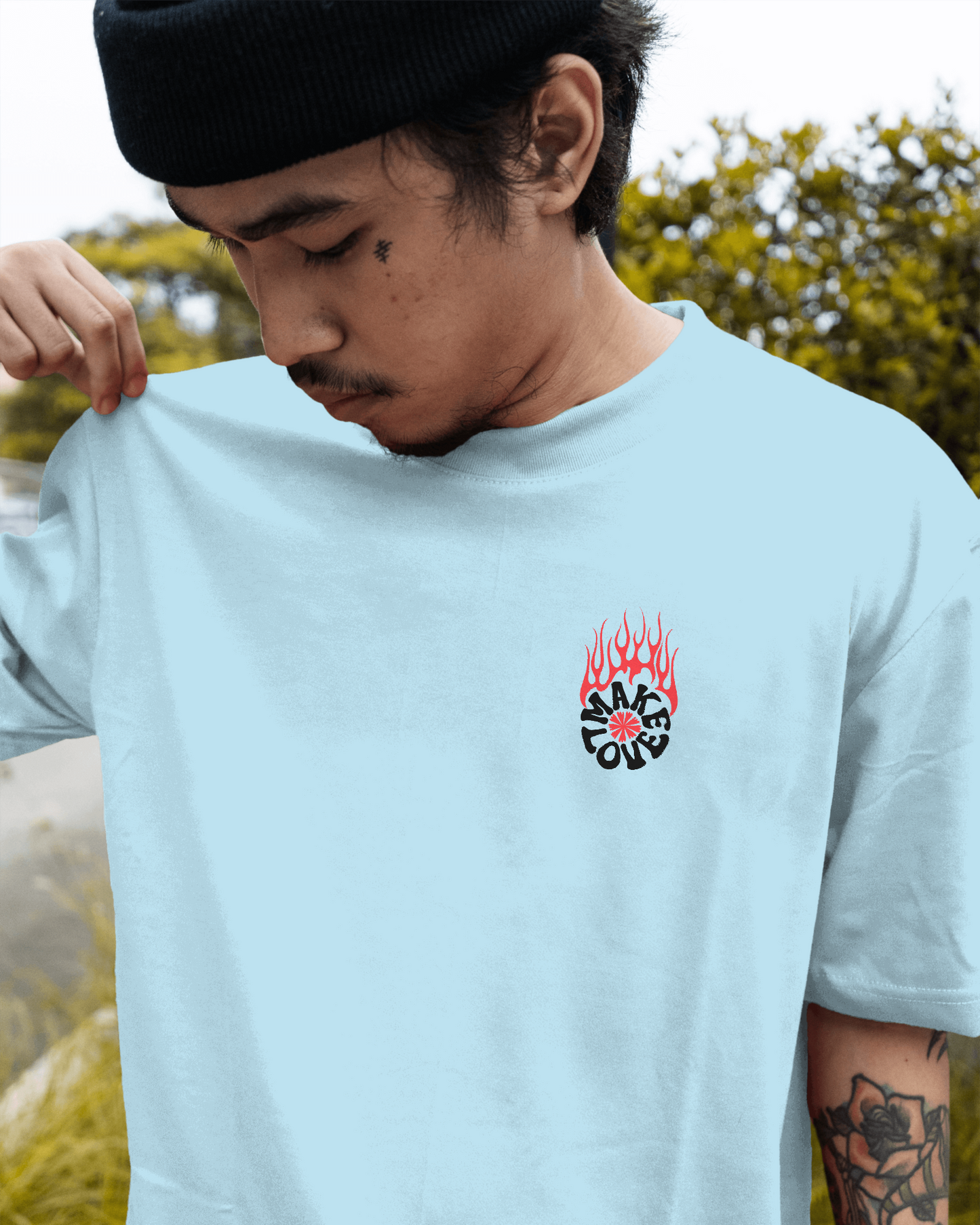 Make Love Burn | Regular Fit ♡ Baby blue colour
