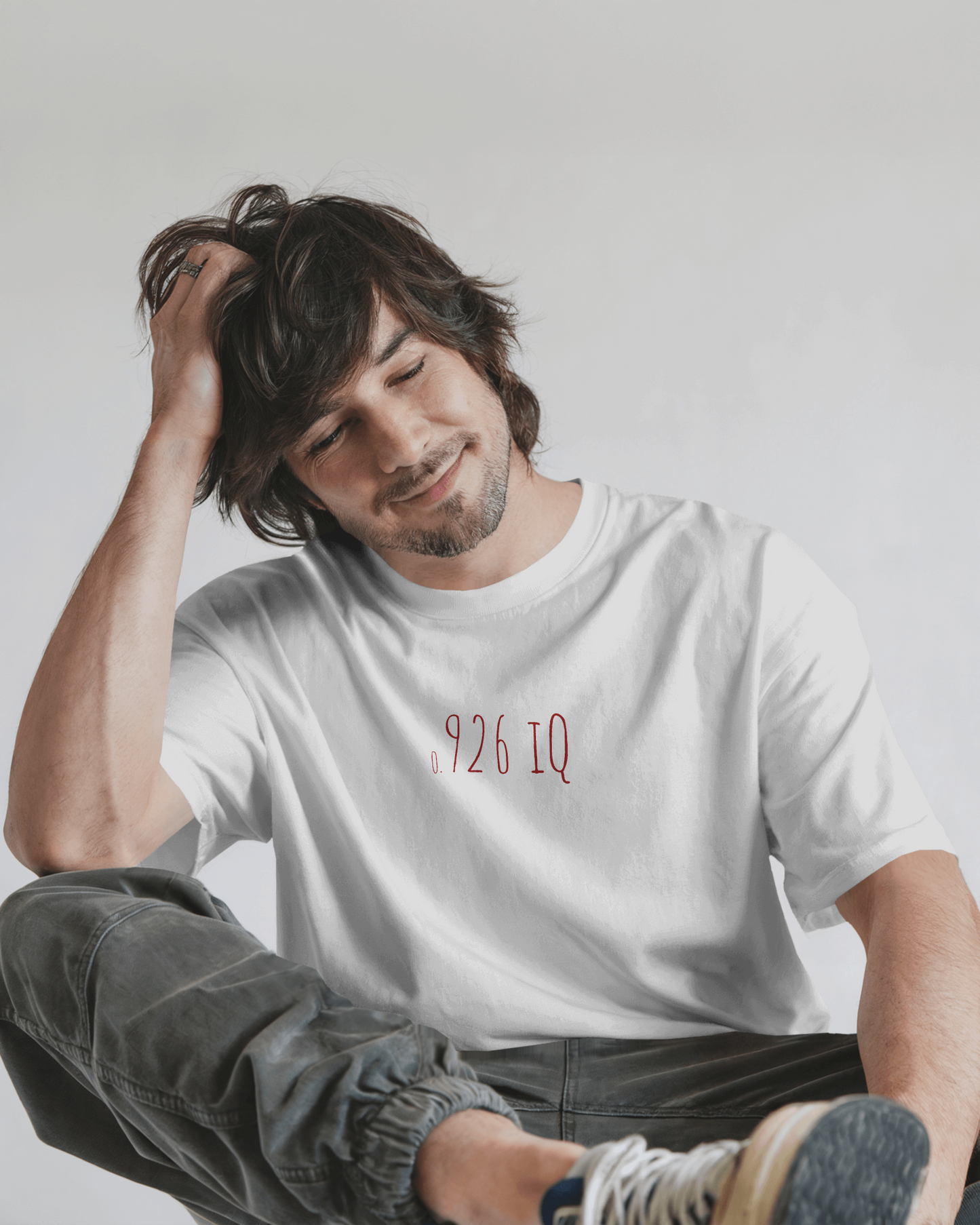 0.926 IQ : The Ultimate Flex | Regular Fit tee ♡ White tint