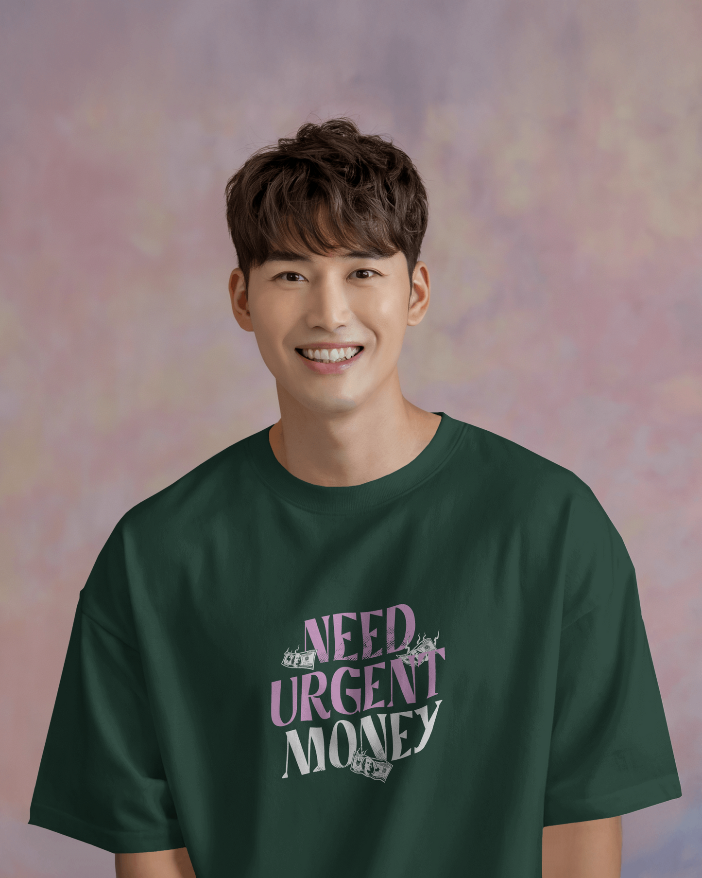 Need Urgent Money | Regular Fit ♡ Bottle Green shade