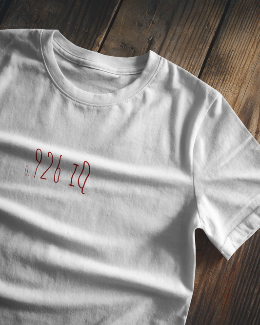 0.926 IQ : The Ultimate Flex | Regular Fit tee ♡ White tint