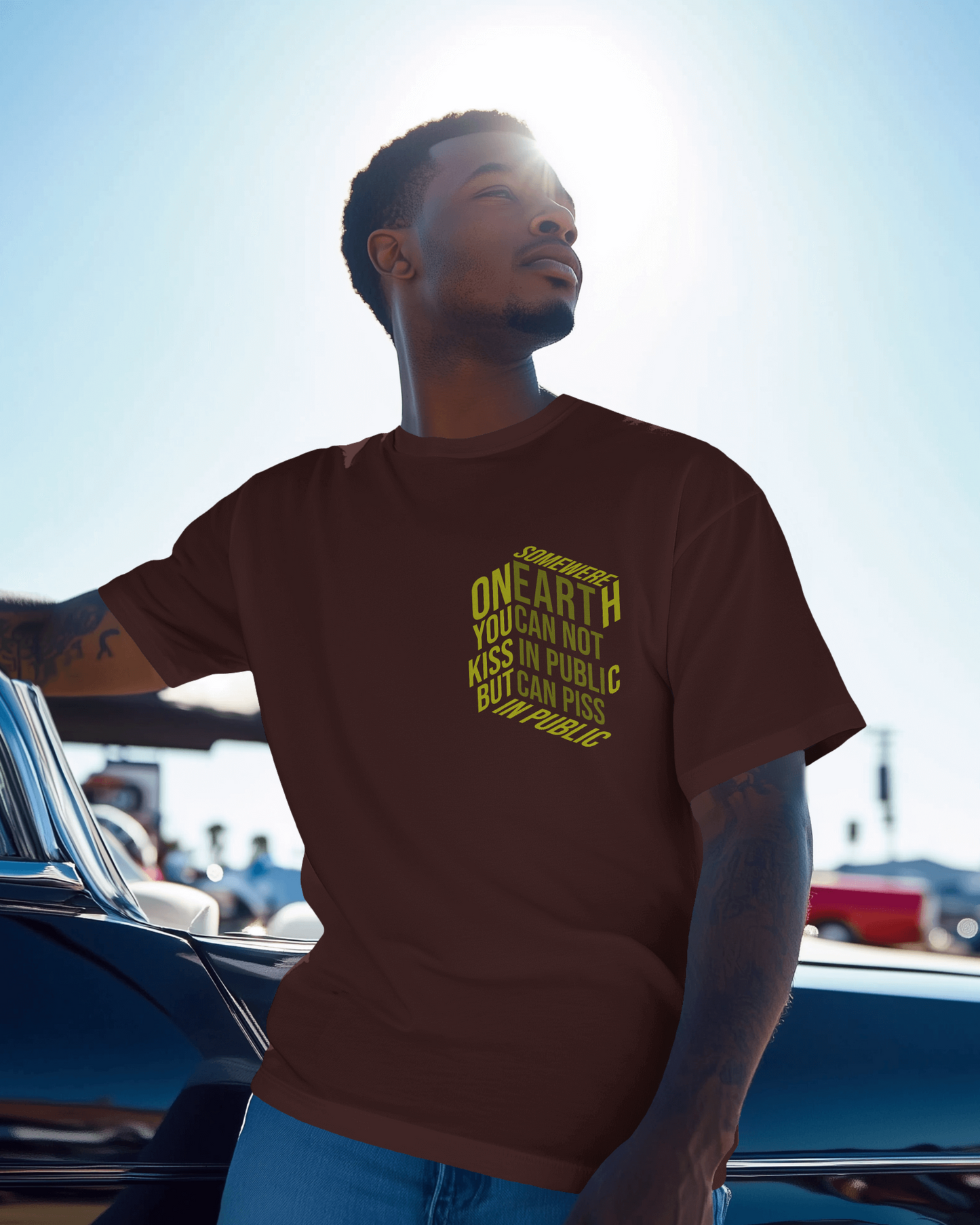 The Irony of Society | Regular Fit tee ☆ Coffee brown tint