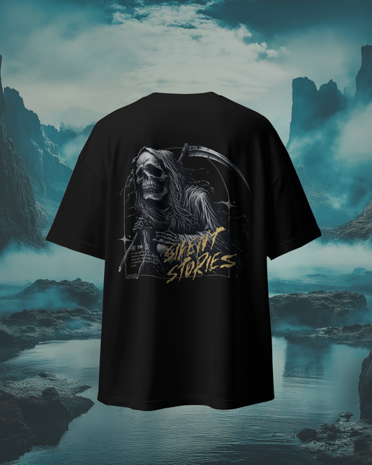 Silent Stories | Regular fit tee 》Back Print (Black)