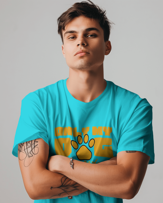 Only My Dog Understands Me | Regular Fit ♤ Sky blue shade