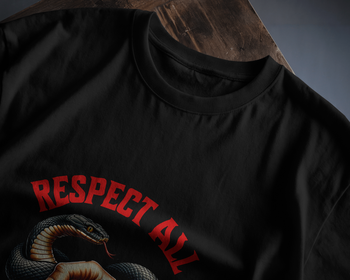 Respect All, Suspect all Regular Fit tee, Black