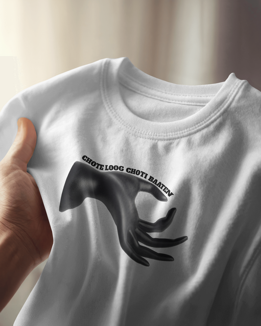 Chote Log, Choti Baaten | Regular Fit tee ♧ White Shade