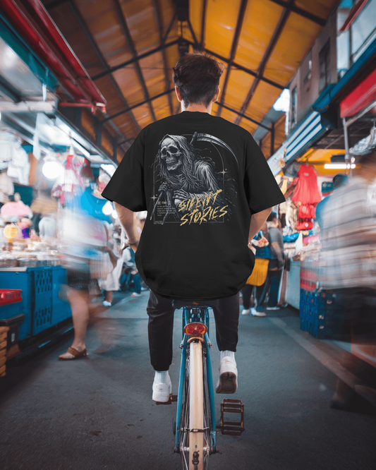 Silent Stories | Regular fit tee 》Back Print (Black)